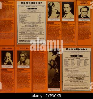 Plattencover aus Vintage-Vinyl. Original-Tondokumente, Wiener Staatsoper 1934 Stockfoto