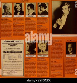 Plattencover aus Vintage-Vinyl. Original-Tondokumente, Wiener Staatsoper 1934 Stockfoto