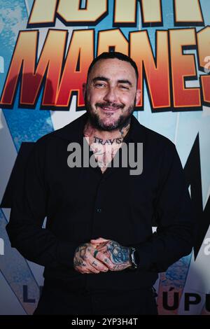 Kinos Proyecciones, Madrid, Spanien. November 2024. Weltweiter Vortrag des Comicbuches „Tokyo Madness“ von Disc Jokey DJ Nano. DJ Nano im Bild. Quelle: EnriquePSans/Alamy Live News Stockfoto