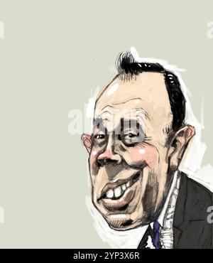 Kopf-Schulter-Karikatur-satirisches Porträt von Matt Hancock (Matthew John David Hancock), ehemaliger Abgeordneter des britischen Parlaments (MP) für West Suffolk Stockfoto