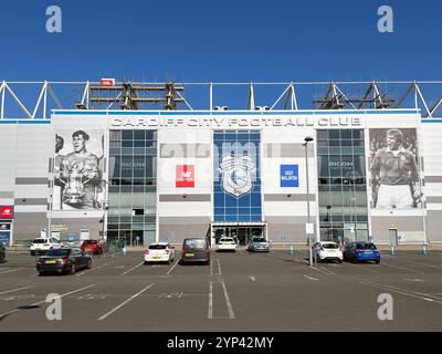 Cardiff, Wales – 14. September 2024: Außenansicht des Fußballstadions Cardiff City FC in Leckwith am Stadtrand Stockfoto