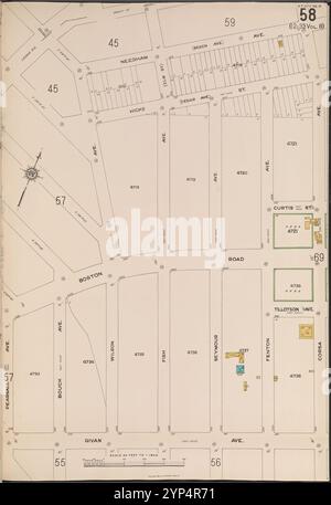 Bronx, V. 18, Platte Nr. 58 [Karte begrenzt durch Needham Ave., Corsa Ave., Givan Ave., Pearsall Ave.] 1918 Stockfoto