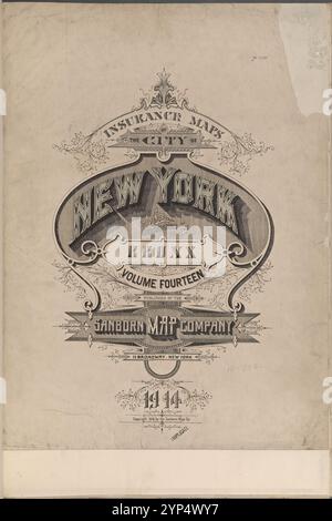 Versicherungskarten der Stadt New York. Borough of the Bronx. Band 14. Veröffentlicht von Sanborn Map Co.,11 Broadway, New York. 1914. 1914 Stockfoto