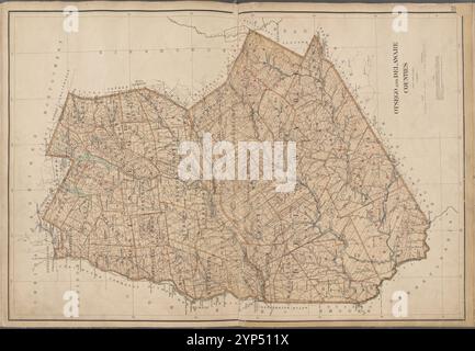 New York State, Doppelseite Nr. 23 [Karte der Bezirke Otsego und Delaware] 1895 Stockfoto