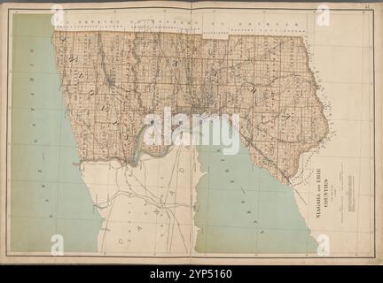 New York State, Doppelseite Nr. 34 [Karte von Niagara, und Erie Counties] 1895 Stockfoto