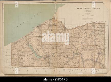 New York State, Doppelseite Nr. 36 [Karte von Chautauqua und Cattaraugus Counties] 1895 Stockfoto