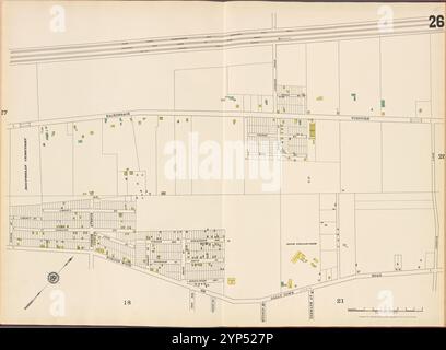 Hudson County, V. 8, Double Page Plate No. 26 [Karte begrenzt durch Lovetts Lane, Bergen Wood, Spring St.] Stockfoto
