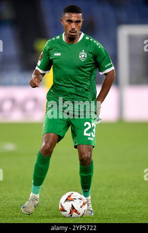 Rom, Italien. November 2024. Deroy Duarte von Ludogorets während des Europa League-Fußballspiels zwischen SS Lazio und PFK Ludogorets im Olimpico-Stadion in Rom (Italien), 28. November 2024. Quelle: Insidefoto di andrea staccioli/Alamy Live News Stockfoto