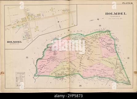 Monmouth County, Doppelseite Nr. 36 [Karte der Stadt Holmdel] von Breou, Forsey Stockfoto