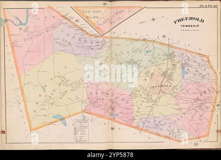 Monmouth County, Doppelseite Nr. 40 [Karte von Freehold Township] von Breou, Forsey Stockfoto