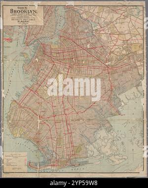 Stadtführerkarte des Bezirks Brooklyn, Kings County, New York: Zusammengestellt aus den neuesten offiziellen Karten und anderen Quellen 1898 von Servoss, R. D. Stockfoto