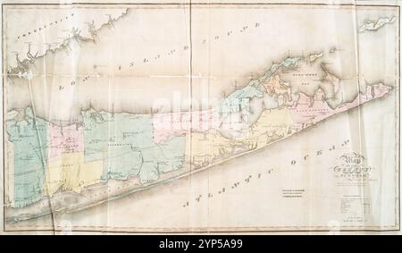 Karte der Grafschaft Suffolk von Burr, David H., 1803-1875 Stockfoto