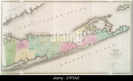 Karte der Grafschaft Suffolk 1829 von Burr, David H., 1803-1875 Stockfoto