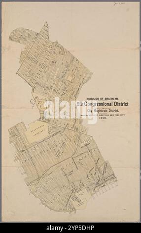 Borough of Brooklyn, 5. Kongressbezirk und Stadtmagistratsbezirk 1908 von New York (New York), Board of elections Stockfoto