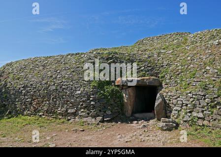 Cairn von Gavrinis, Larmor-Baden, Golfe du Morbihan, Morbihan, Bretagne, Bretagne, Frankreich, Europa Stockfoto