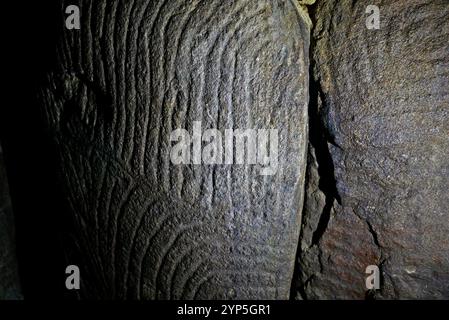 Cairn von Gavrinis, Larmor-Baden, Golfe du Morbihan, Morbihan, Bretagne, Bretagne, Frankreich, Europa Stockfoto