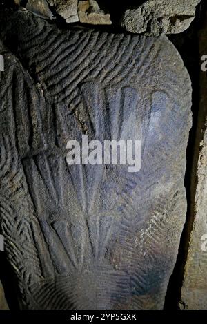 Cairn von Gavrinis, Larmor-Baden, Golfe du Morbihan, Morbihan, Bretagne, Bretagne, Frankreich, Europa Stockfoto