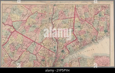 Karte von New York und Umgebung: Begleitender Atlas von Westchester County 1872 - 1872 von Worley & Bracher Stockfoto