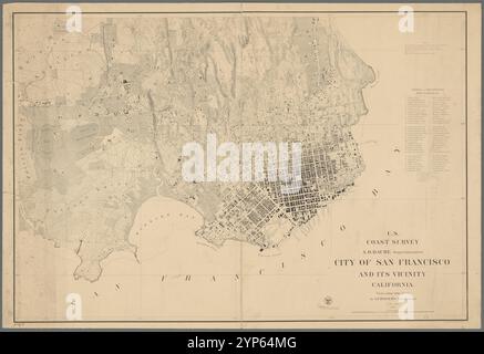 Stadt San Francisco und Umgebung, Kalifornien 1857 von Bache, A.D. (Alexander Dallas), 1806-1867 Stockfoto