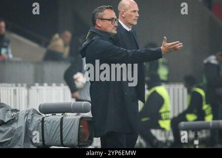 Nizza, Frankreich. November 2024. Franck HAISE von Nizza während des Fußballspiels der UEFA Europa League, League Phase MD5 zwischen OGC Nice und Rangers FC am 28. November 2024 in der Allianz Riviera in Nizza, Frankreich - Foto Matthieu Mirville/DPPI Credit: DPPI Media/Alamy Live News Stockfoto