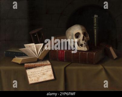 Memento Mori, "Zu Diesem Gunsten". William Michael Harnett. 1879. Stockfoto