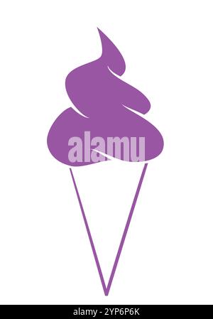 Eissymbol - Symbol Softeis in einem Kegel, Vektor-Illustration Stock Vektor