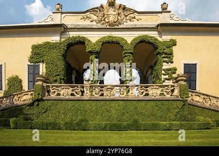 LENNO, ITALIEN, Juni 04, 2019: Außenbereich der Villa del Balbianello, am Comer See, Juni 04, 2019, in Lenno, Italien Stockfoto