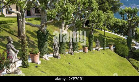 LENNO, ITALIEN, Juni 04, 2019: Außenbereich der Villa del Balbianello, am Comer See, Juni 04, 2019, in Lenno, Italien Stockfoto