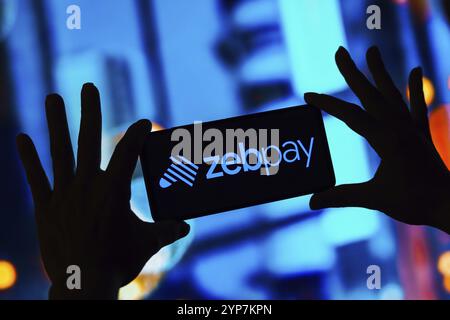 In dieser Abbildung wird das ZebPay-Logo auf einem Smartphone angezeigt Stockfoto