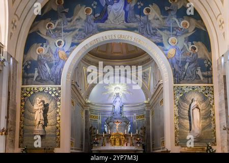 PARIS, FRANKREICH, 08. SEPTEMBER 2016 : Innenräume und Details der Kapelle unserer Lieben Frau von der wundersamen Medaille, 08. september 2016, in Paris, Frankreich, Europa Stockfoto