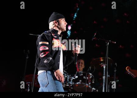 Madrid, Spanien. November 2024. Alvaro de Luna während der Beleuchtung der Weihnachtsbeleuchtung 2024 in der Puerta del Sol am 28. November 2024 in Madrid, Spanien. Quelle: SIPA USA/Alamy Live News Stockfoto