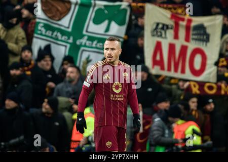 London, Großbritannien. November 2024. London, England, 28. November 2024: Angelino (3 Roma) nach dem Spiel der UEFA Europa League zwischen Tottenham Hotspur und Roma im Tottenham Hotspur Stadium in London. (Pedro Porru/SPP) Credit: SPP Sport Press Photo. /Alamy Live News Stockfoto