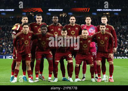 London, Großbritannien. November 2024. London, England, 28. November 2024: Foto des AS Roma-Teams während des Spiels der UEFA Europa League zwischen Tottenham Hotspur und AS Roma im Tottenham Hotspur Stadium in London (Alexander Canillas/SPP) Credit: SPP Sport Press Photo. /Alamy Live News Stockfoto