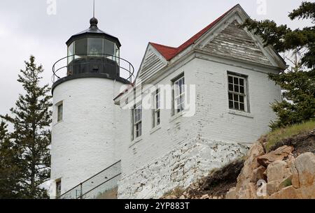 Bass Harbor Head Light und The Keeper's House, Acadia National Park, Maine Stockfoto