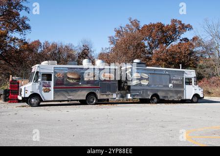 Jimmy's Fine Foods on Wheels Food Trucks im High Park in der Bloor Street West in Toronto, Ontario, Kanada Stockfoto
