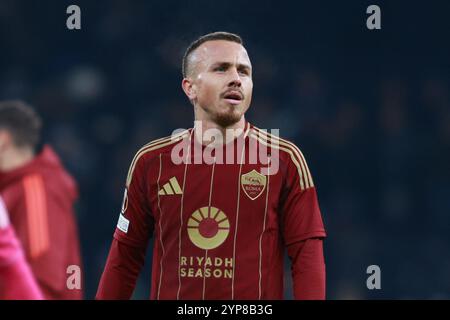 London, Großbritannien. November 2024. London, England, 28. November 2024: Angelino (3 AS Roma) während des Spiels zwischen Tottenham Hotspur und AS Roma im Tottenham Hotspur Stadium in London (Alexander Canillas/SPP) Credit: SPP Sport Press Photo. /Alamy Live News Stockfoto