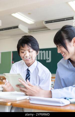 Schüler der Mittelstufe in der Klasse Stockfoto