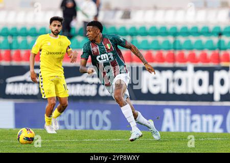 Andre Silva (CF Estrela Amadora) wurde während des Liga-Portugal-Spiels zwischen CF Estrela Amadora und CD Nacional im Estadio Jose Gomes gesehen. Endpartitur; CF Estrela Amadora 2:0 CD Nacional Stockfoto