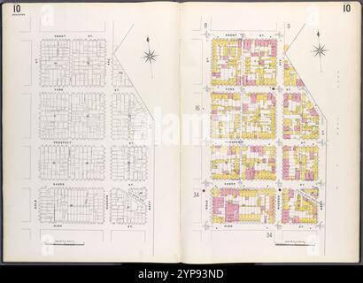 Brooklyn V. 2, Platte Nr. 10 [Karte begrenzt durch Gold St., Front St., Navy St., High St.] 1884 - 1936 Stockfoto