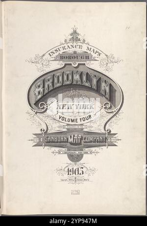 Versicherungskarten der Stadt Brooklyn, New York, Band 4. Veröffentlicht von der Sanborn MAP co. 11, Broadway, New York. 1905. 1884 - 1936 Stockfoto