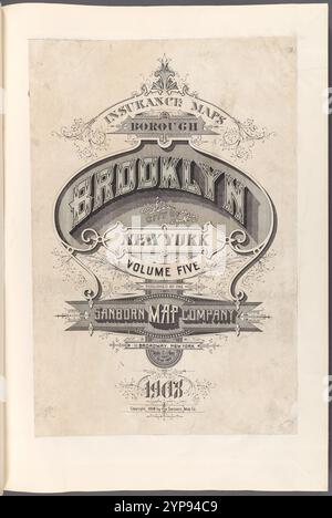 Versicherungskarten der Stadt Brooklyn, New York, Band fünf. Veröffentlicht von der Sanborn MAP co. 11, Broadway, New York. 1908. 1884 - 1936 Stockfoto