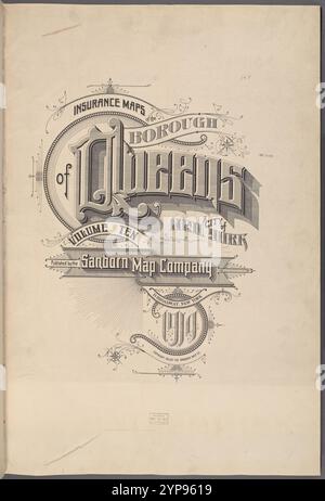 Versicherungskarten des Borough of Queens, New York Band 10. Veröffentlicht von The Sanborn Map Co. 11, Broadway, New York. 1914. 1884 - 1936 Stockfoto