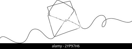 Briefumschläge öffnen Nachrichtenbrief und Nachricht erhalten eine Zeilenzeichnung kontinuierliche handgezeichnete minimalistische Kunst Stock Vektor