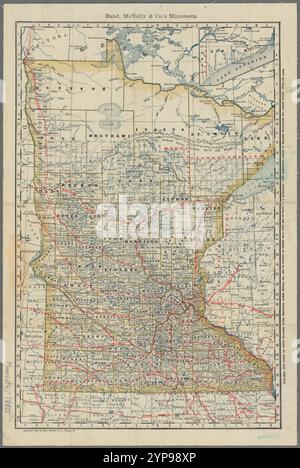Rand, McNally & Co. Minnesota 1880 von Rand McNally and Company Stockfoto