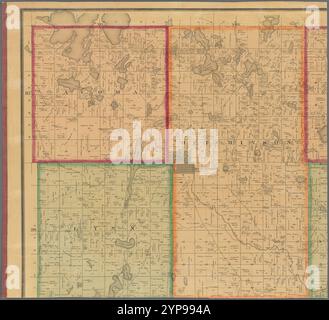 Karte von McLeod County, Minnesota: Erstellt aus aktuellen Umfragen und den Countys Aufzeichnungen 1880 von Warner & Foote Stockfoto