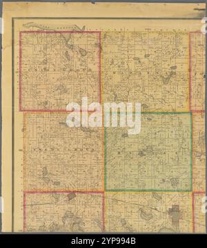 Landkarte von Meeker County, Minnesota: Erstellt aus aktuellen Umfragen und den Countys Aufzeichnungen 1880 von Warner & Foote Stockfoto