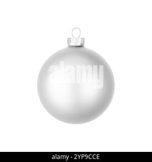 Weihnachtsdekoration im Halbton auf weiß. Schwarz gepunktete Weihnachtskugelsymbole. Vektorabbildung. Stock Vektor