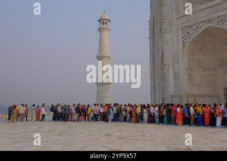 In und um das Taj Mahal Stockfoto