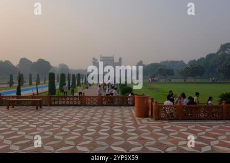 In und um das Taj Mahal Stockfoto