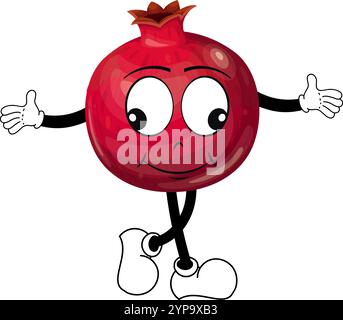 Zeichentrick - Abbildung mit Granatapfelfrucht Stock Vektor